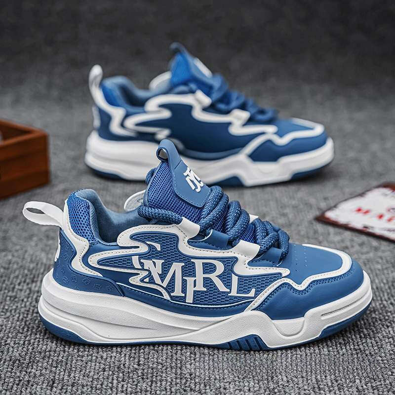 Men's New Autumn Versatile Leather Running Men's Casual Sneakers Height-Increasing Thick-Soled Dad Shoes