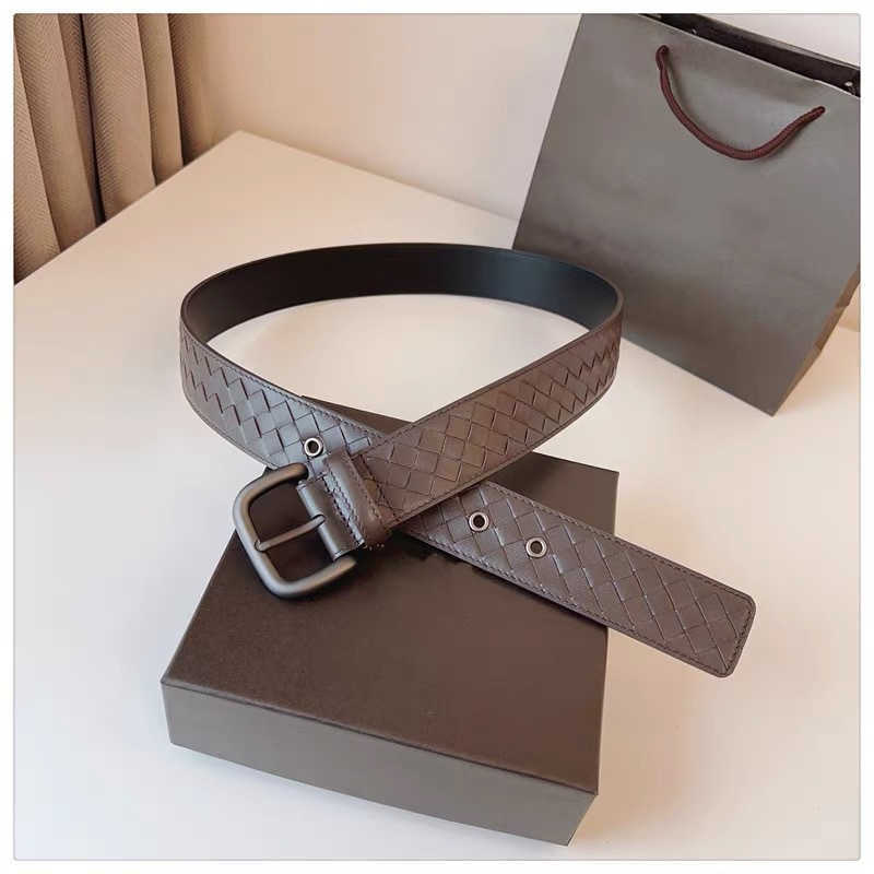 Double sided dermisMens Genuine Cowhide Handmade Woven Belt with Pin Buckle for Business T260429