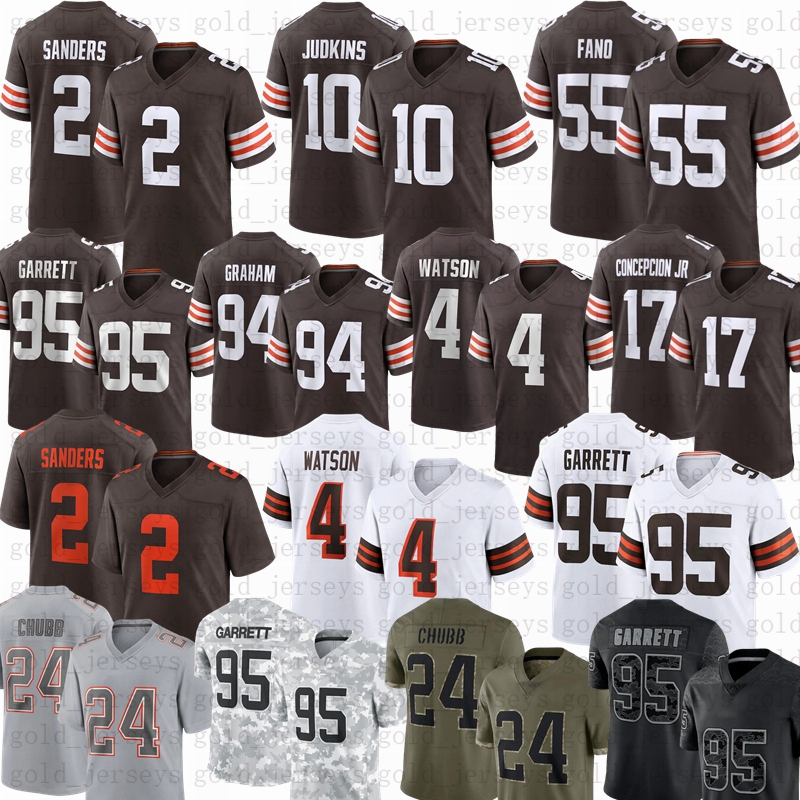 Clevelandcity Brown Shedeur Sanders Spencer Fano Concepcion Judkins Myles Garrett Brownsjersey Schwesinger Jeudy Kosar Graham 74 Jenkins Football Jerseys