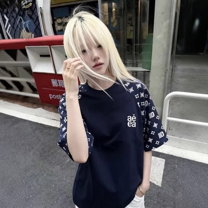 Women's Letter Embroidered T-Shirt Designer Loose Fit 2026 Summer New Casual Top For Daily Street Weekend And Outdoor Activities
