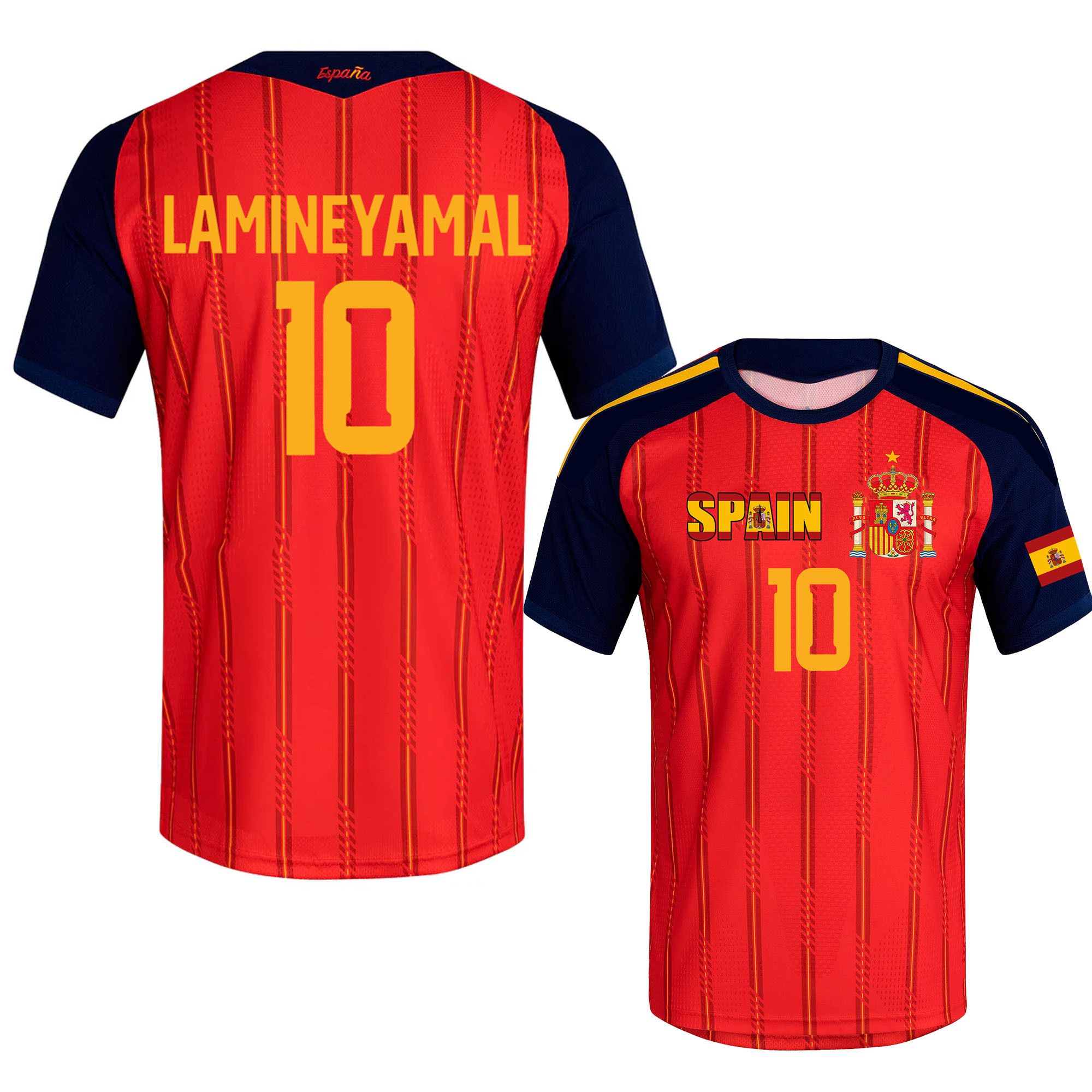 Spain Jersey World Cup 2026 T shirt Spanish National Team Sports T-shirt Jerseys Flag Football Stars Spanish Full Squad Home Top Numbers10 16 17 18 20