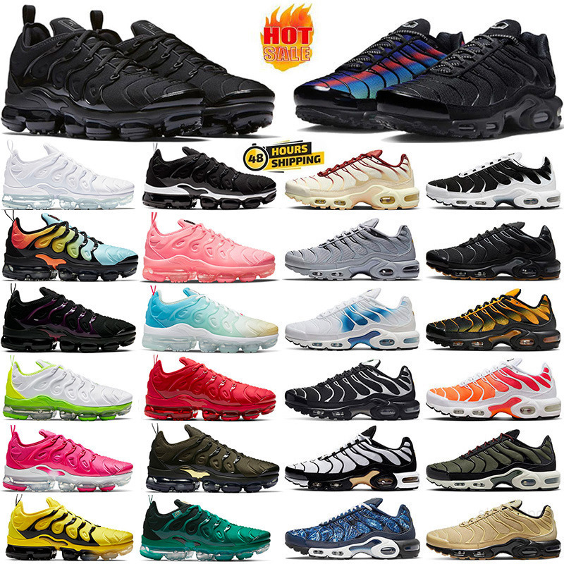 TN Plus Men Running Shoes sneakers Vibes Yolk Fresh Black Royal Blue Atlanta Light Bone Metallic Gold Hyper Violet Lemon Lime women sports outdoor tra