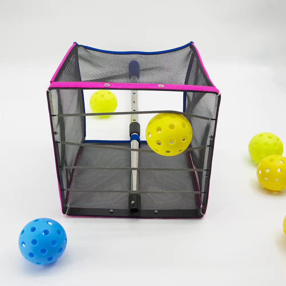 Foldable Pickleball Ball Picker Upper with Telescopic Stainless Steel Handle Lightweight Multi Ball Collector