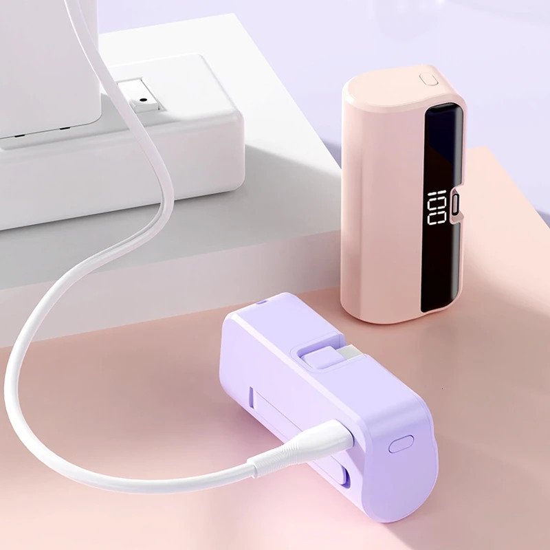 Capsule Power Bank Portable Large Capacity Super Fast Charging Mini External Battery 260429