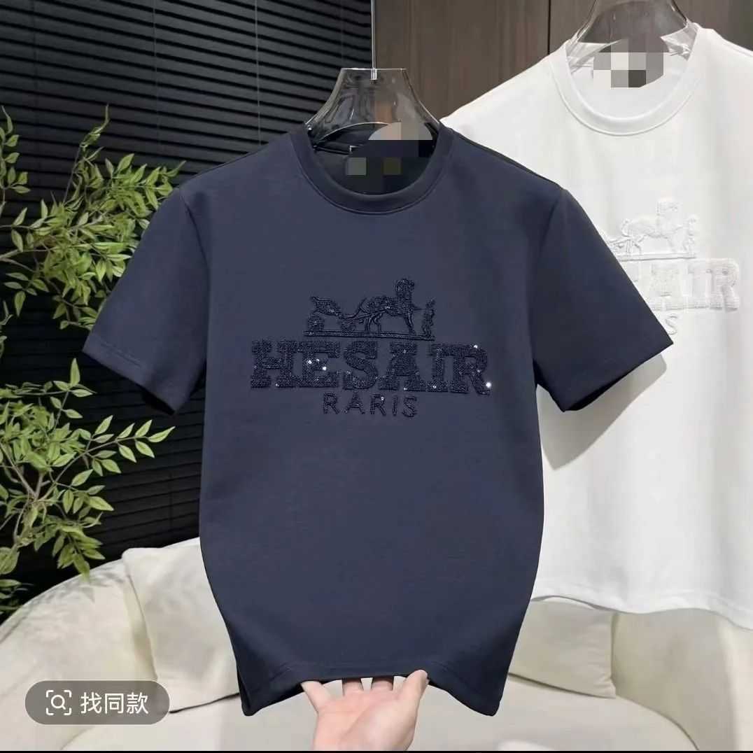 Designer 2026 Light Horse Year Embroidered Thickened Mens Short Sleeve Shirt Simple and Versatile Available in Red Black White and Purple88