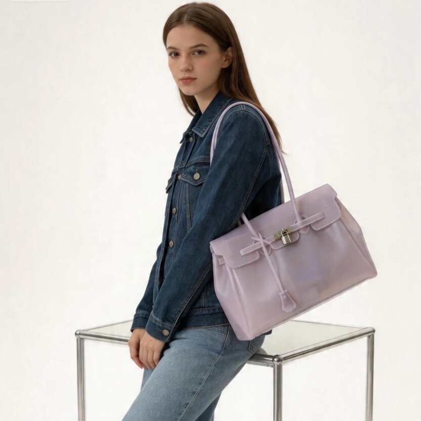 Designer handbag beach bag JellyFirkin handbag TPU transparent shoulder Kiikii same style jelly tote bag