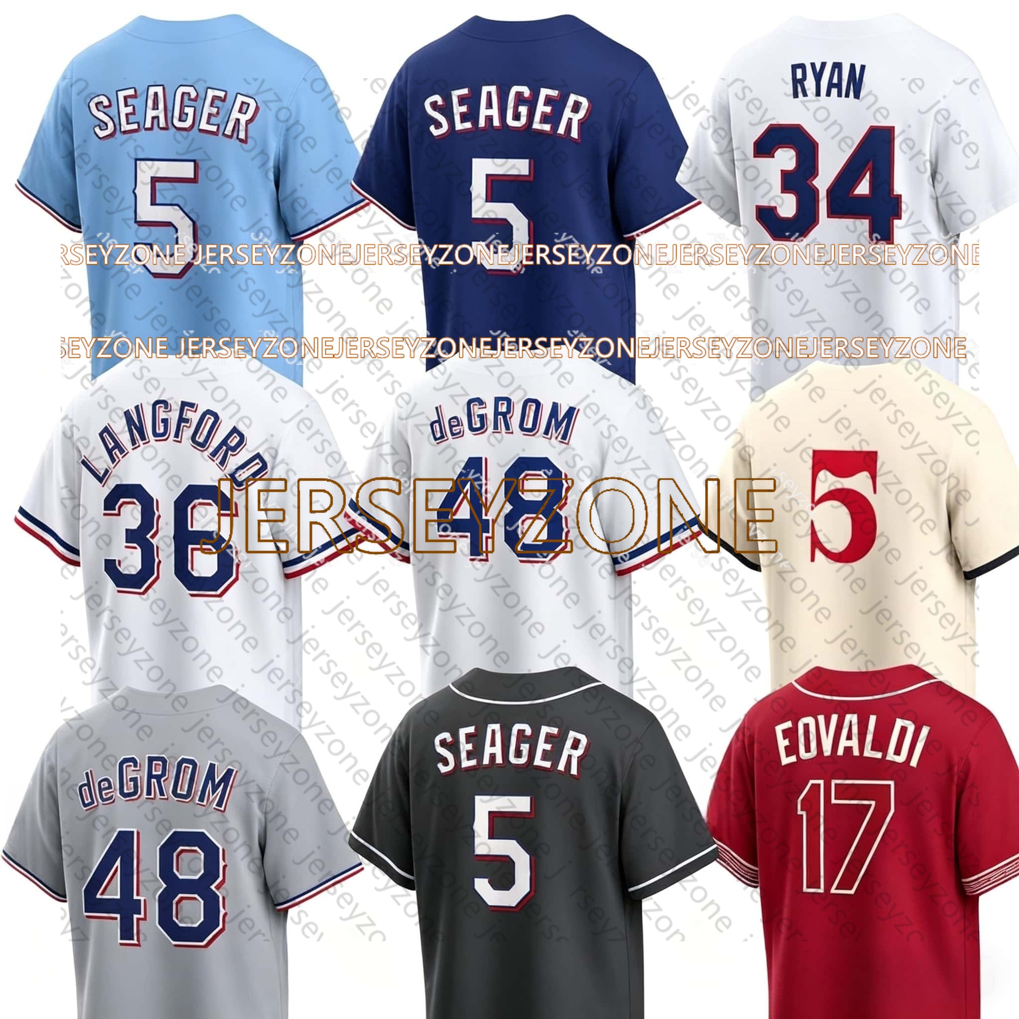36 Wyatt Langford 2026 Texas Baseball Jerseys Nolan Ryan Corey Seager Jacob deGrom Nathan Eovaldi Evan Carter Brandon Nimmo Josh Jung Jake Burger Kuma