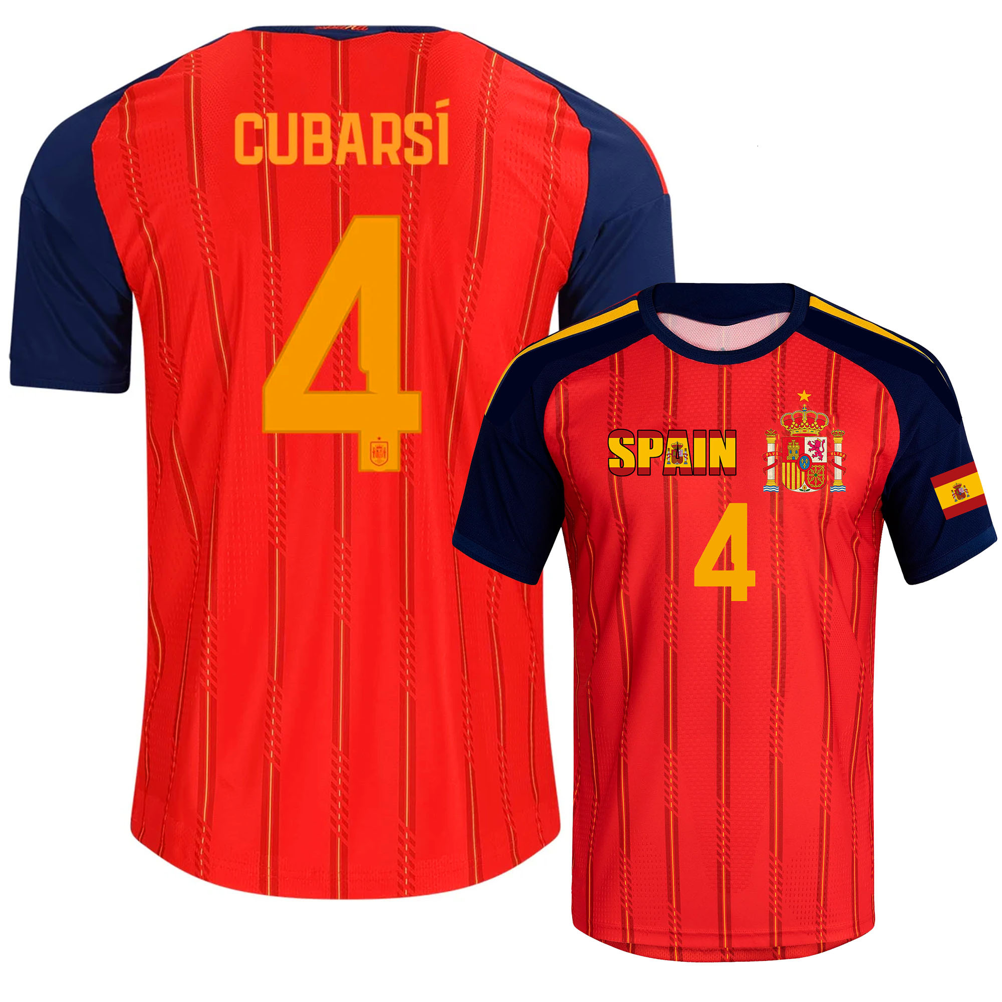 Spain Jersey World Cup 2026 T shirt Spanish National Team Sports T-shirt Jerseys Flag Football Stars Spanish Full Squad Home Top Numbers10 16 17 18 20