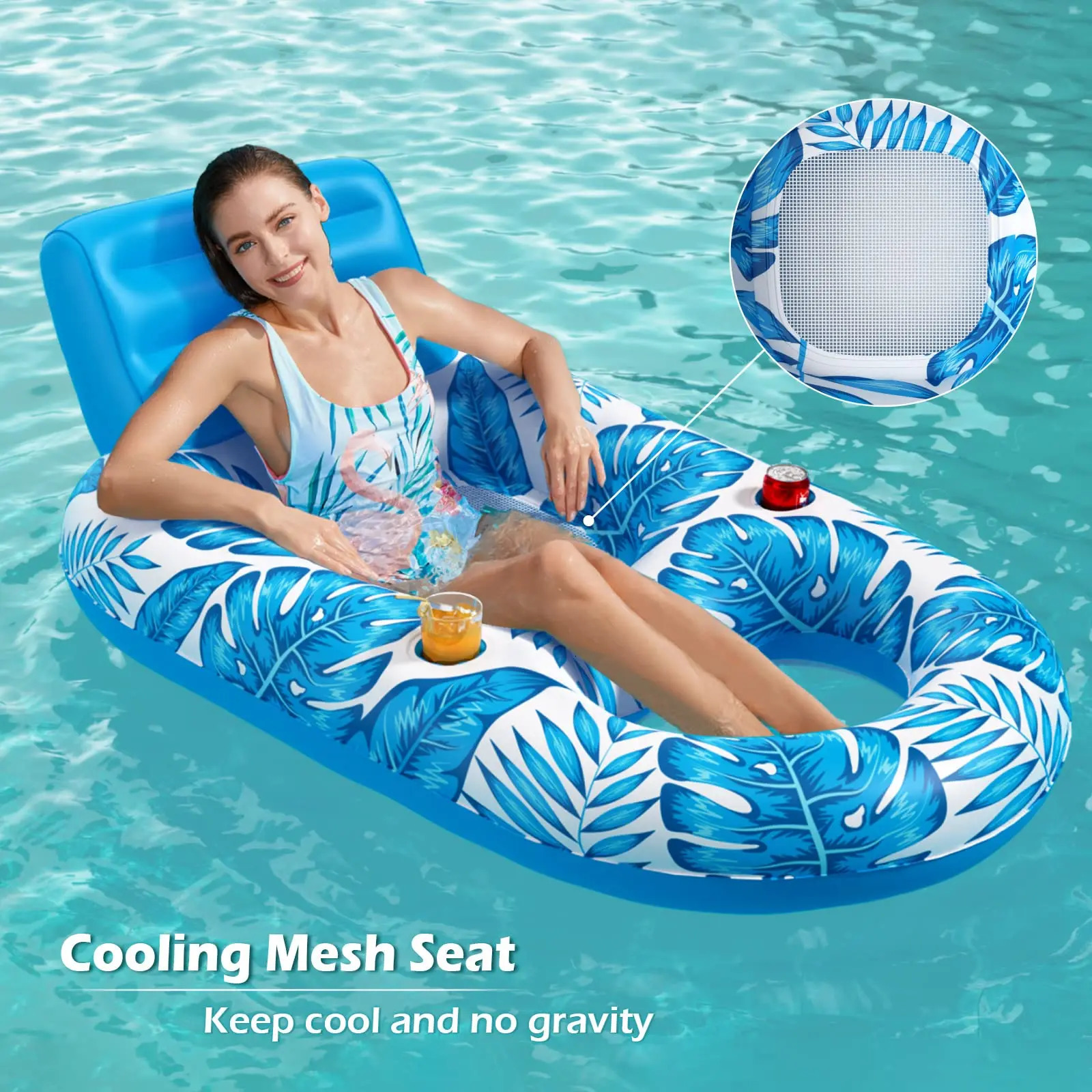 Inflatable Pool Float Adult Floaties Lounger Floats Raft Floating Chair Water for Swimming Lake Lounge Floa 260429