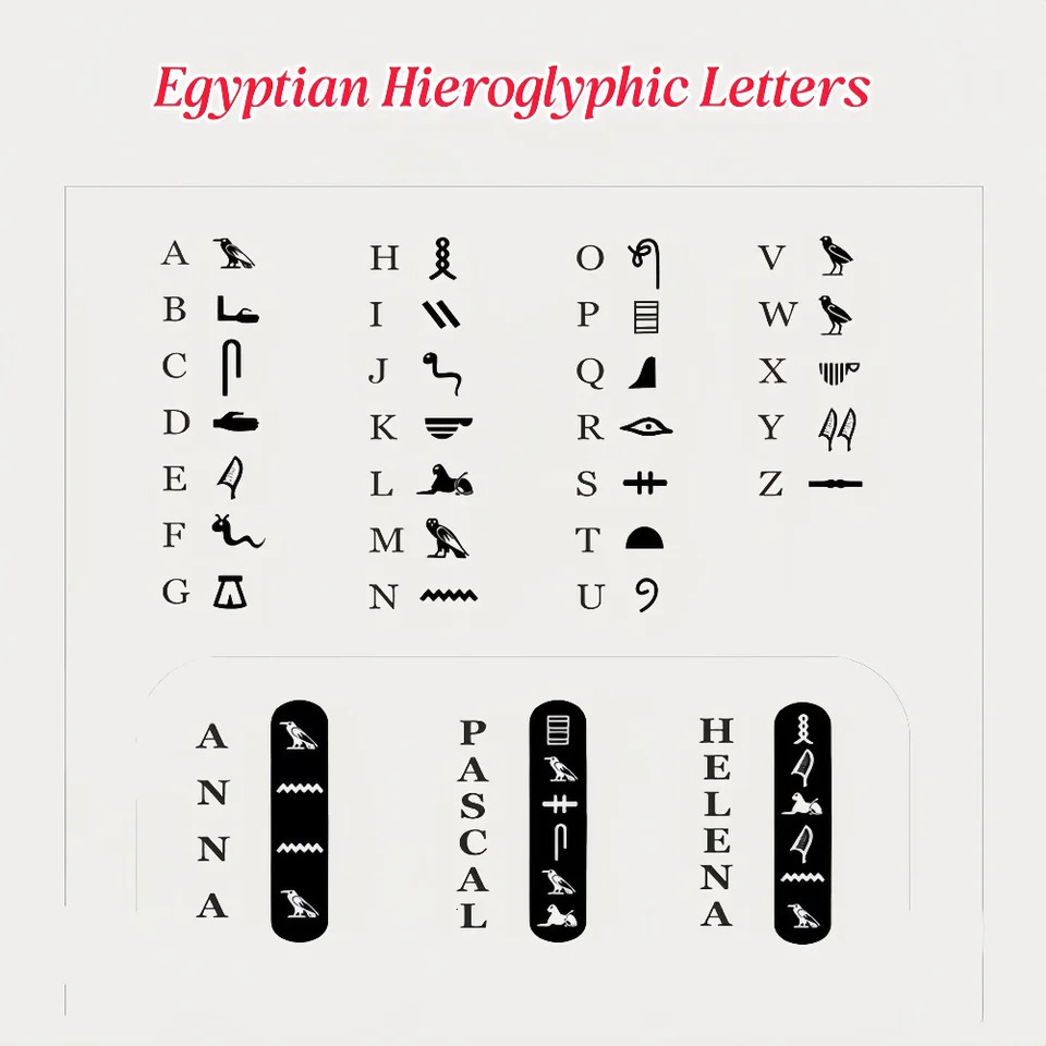 Personalized Custom Egypt Symbols Necklace Gold Color Egyptian Hieroglyphs Name Ancient Script Jewellery Gifts for Her 260429