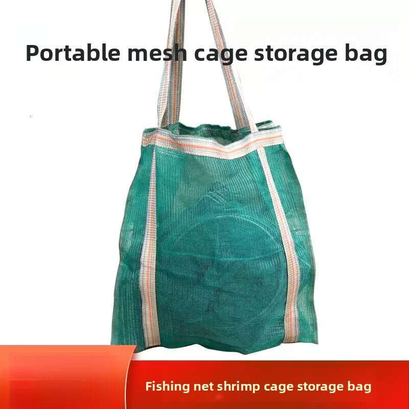 Heavy-Duty Fishing Net Storage Bag - Waterproof Mesh Tote for Shrimp Traps, Eel Cages & Cast Nets