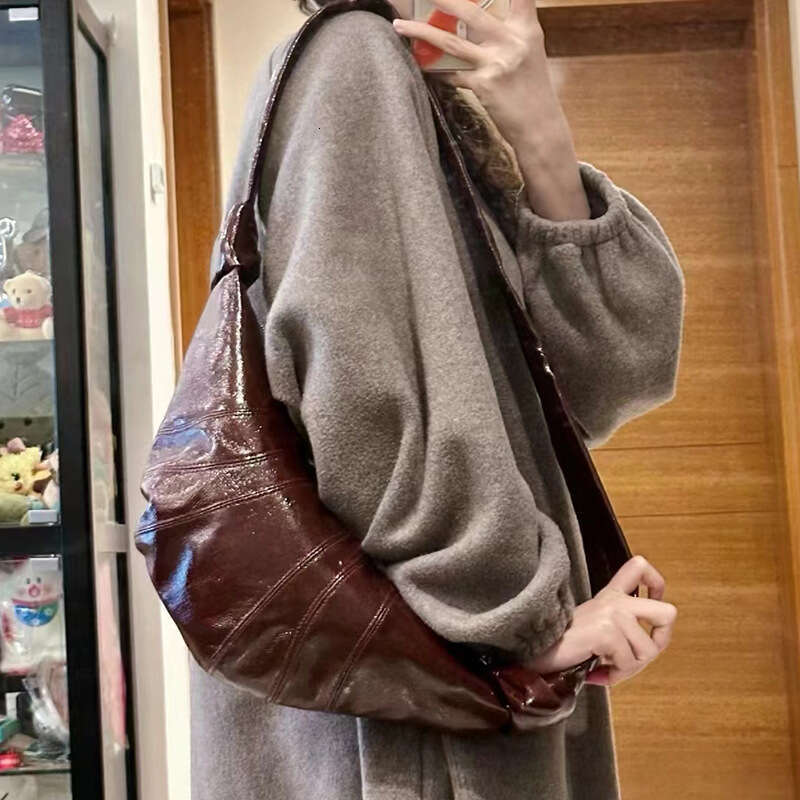 LE High Quality New Linen Coated Croissant Bag Trendy Ins Style Unisex Versatile Crossbody Knotted SENYY