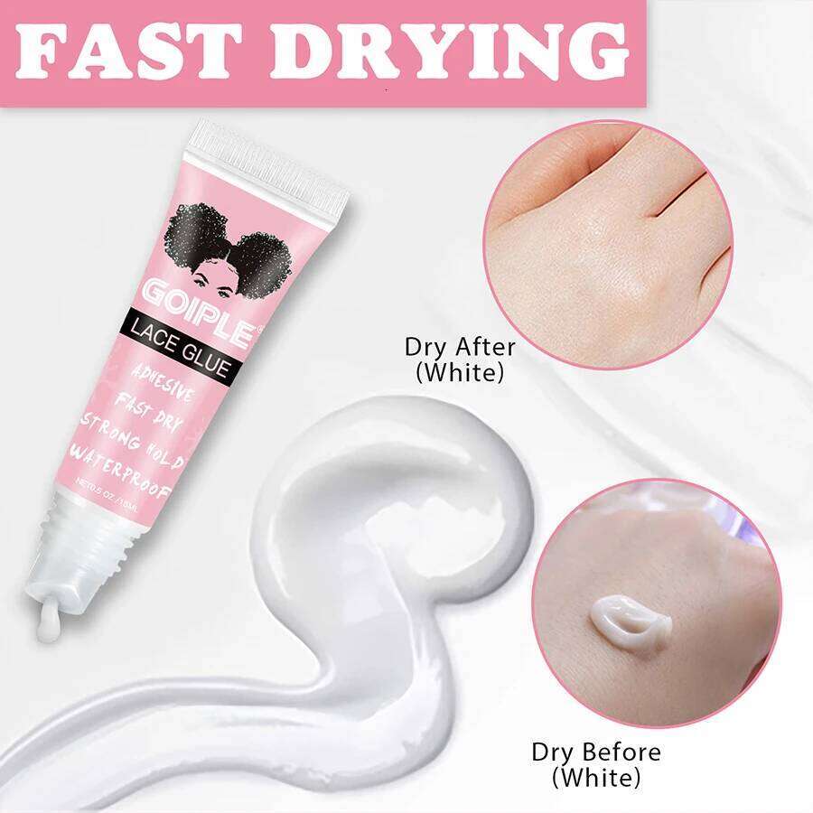GOIPLE 15ml Wig Lace Fast Dry Strong Hold Super Invisible Waterproof Adhesive For Wigs Synthetic Hair Bonding Glue