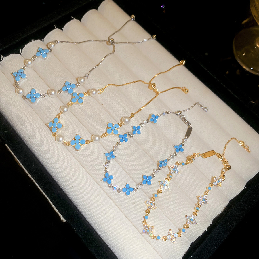 2026 New Model Sparkling Zircon Flower Bracelet, Fashionable and Versatile, Light Luxury with a High-End Feel, Ins-style Jewelry - view 4