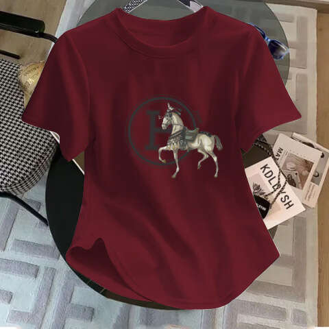 Straight-Shoulder Pure Cotton Slim-Fit Short-Sleeve Multi-Color Round-Neck Stylish And Youthful T-Shirt For Women, 2026 Summer New Top