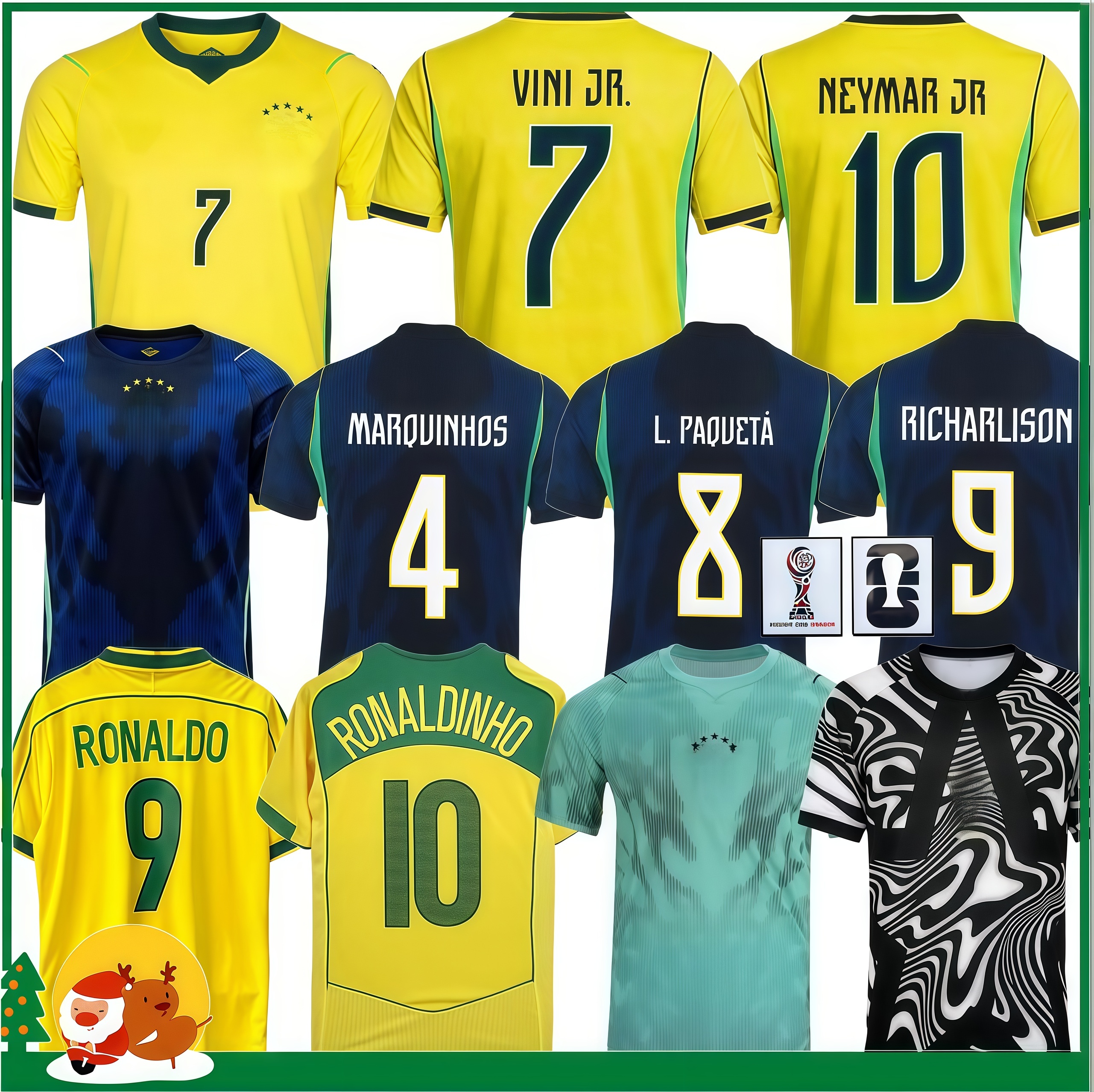 2026 Brazil soccer jerseys MARCELO PAQUETA RAPHINHA NEYMAR JR COUTINHO FIRMINO JESUS VINI JR 25 26 brasil kids kit Men women 1998 2004 2014 home Sports football shirt
