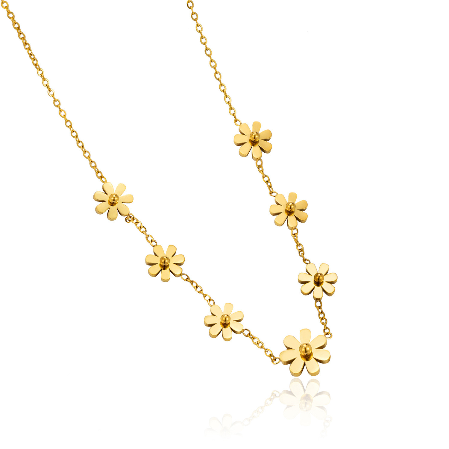 Designer Jewelry Fashionable and Exquisite Sunflower Design New Versatile Little Daisy Gold Necklace Highend Jewelry Set Luxury brand accessories