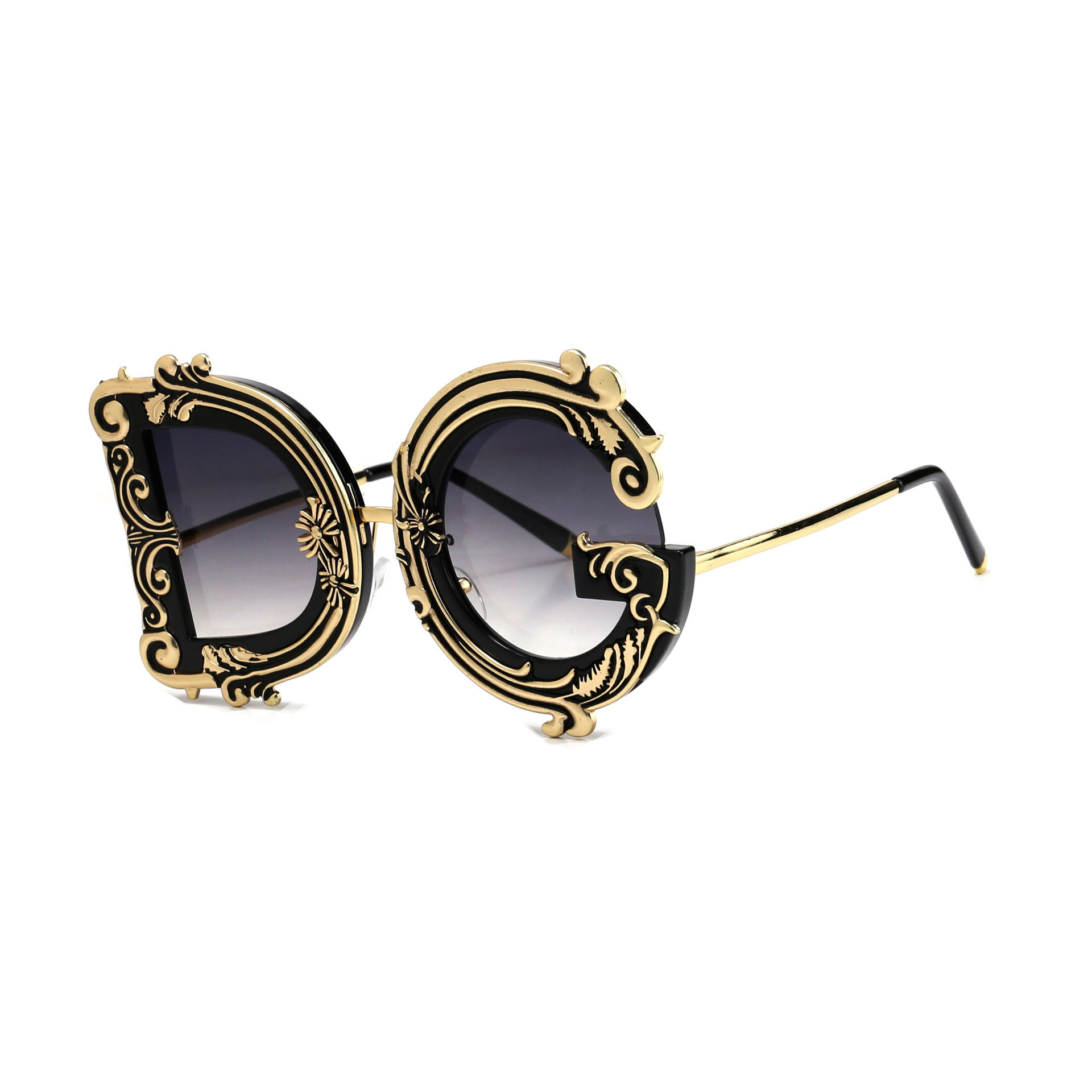 Free Shipping 2026 new luxury Sunglasses Retro Baroque Decor Sunglasses Luxury Designer Shades