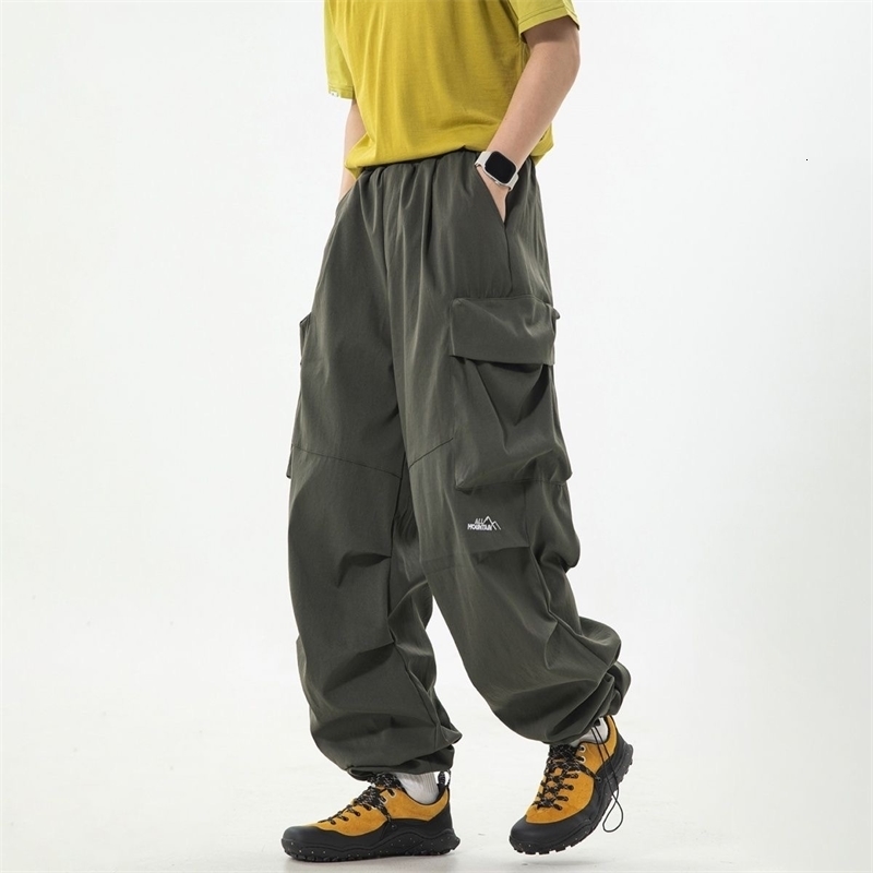 Vintage Baggy Hiking Cargo Pants Men Waterproof Casual Sport Jogging Sping Summer Parachute Outdoor Wide Leg Trousers y260429