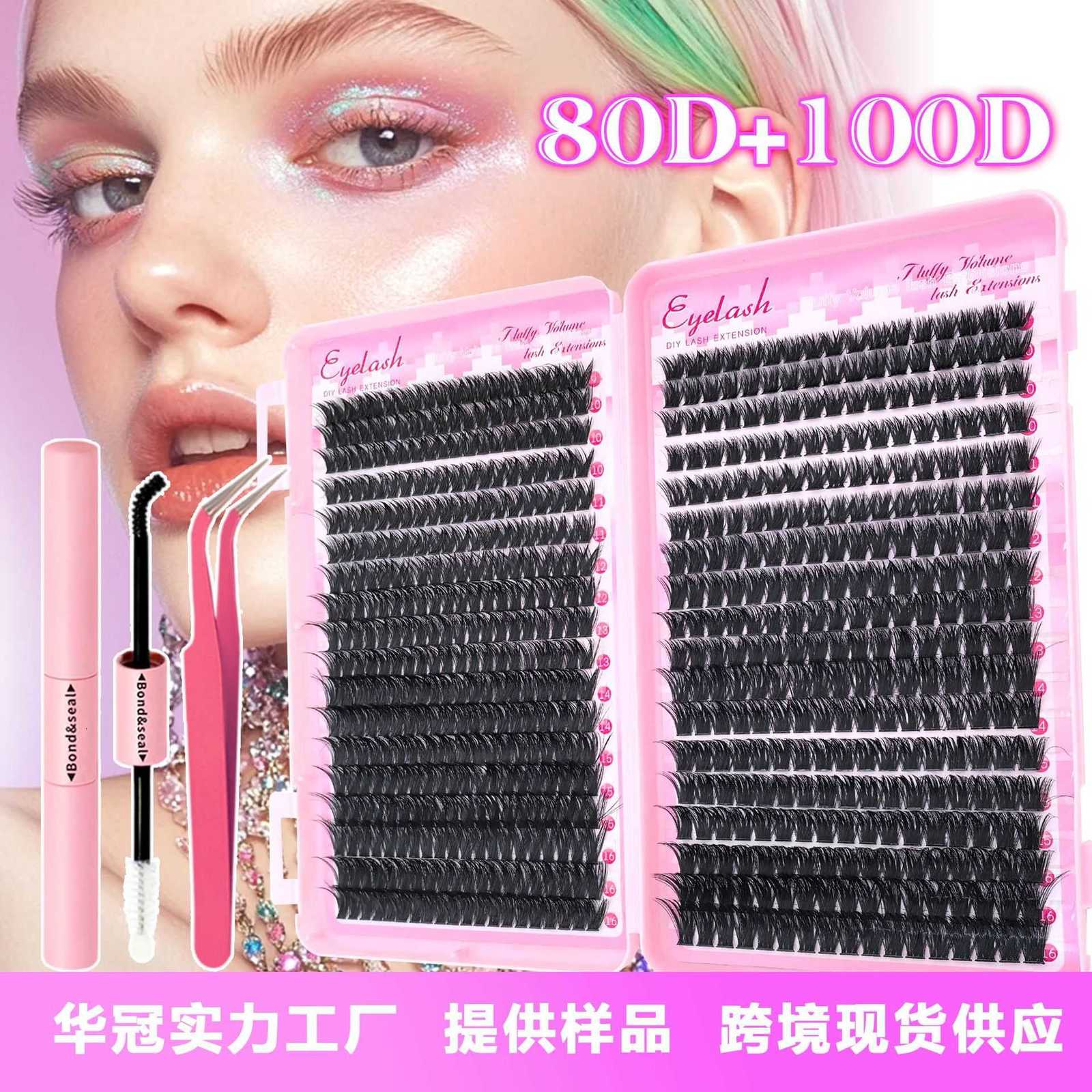 Eyelash book with large capacity and segmented design for DIY hot-melt curling. 80D/100D type for thick and voluminous false eyelashes, suitable for e