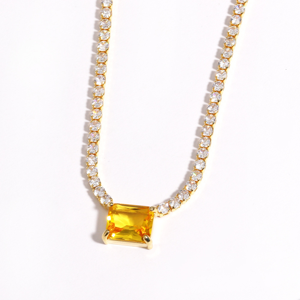 Vintage 18K Gold Pink Love Heart Diamond Pendant Necklace Fashion Water Drop Heart Tennis Chain Necklace Bling Full Crystal Choker Jewelry Accessory F
