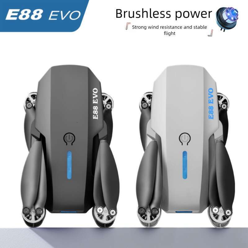 E88 Brushless Drone Optical Flow Positioning 4K Dual Camera Foldable RC Quadcopter Strong Wind Resistance Mini Aerial Photography Drone CKS