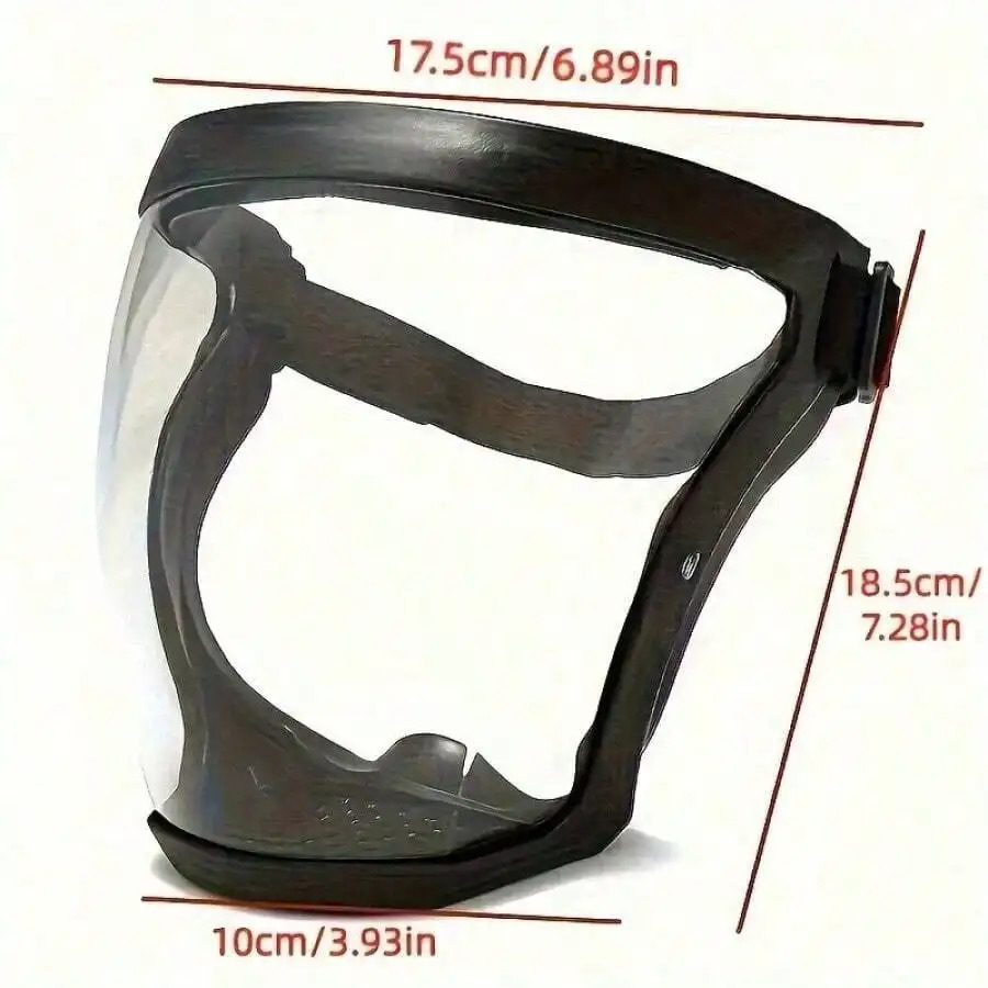 Adjustable Full Face Shield Safety Mask Durable Plastic Transparent Visor Heat Impact Resistant for Work Kitchen Outdoor Use Eas 260429