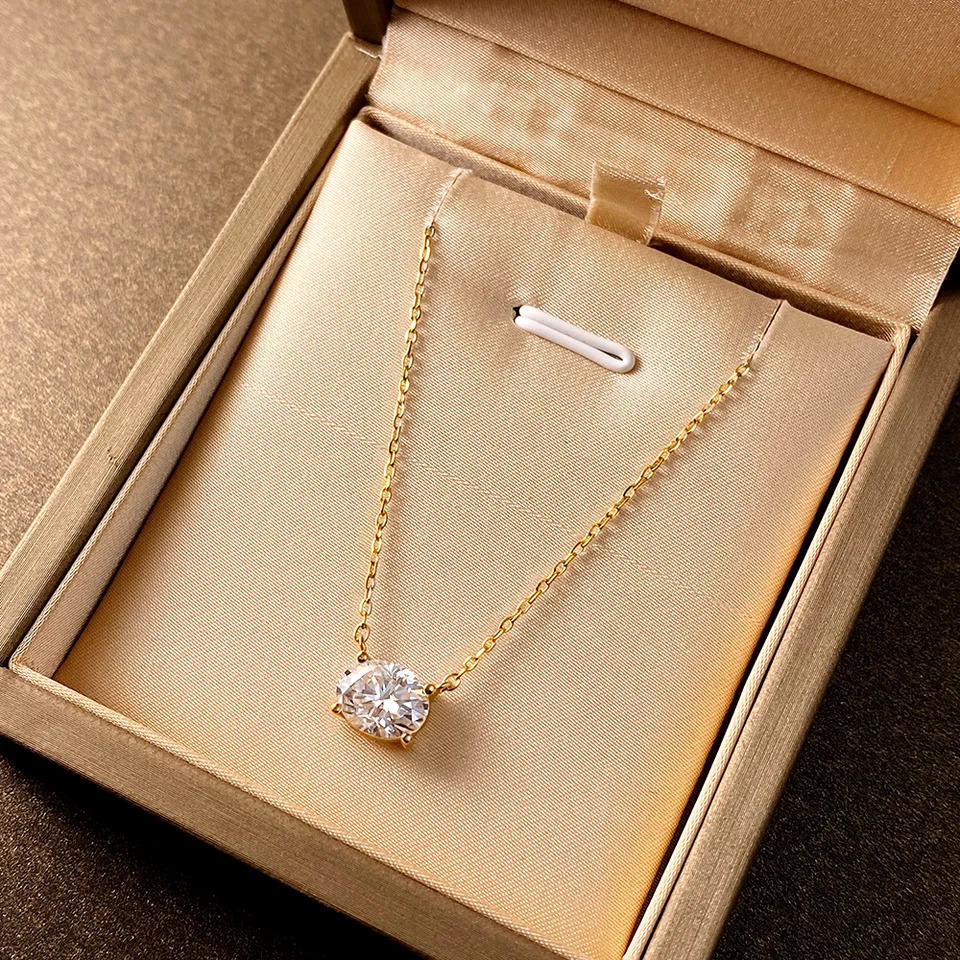 COSYA 123CT Oval Cut Pendant Necklace For Women S925 Silver East-West Solitaire Diamond Necklace Fine Jewelry Gifts 260429