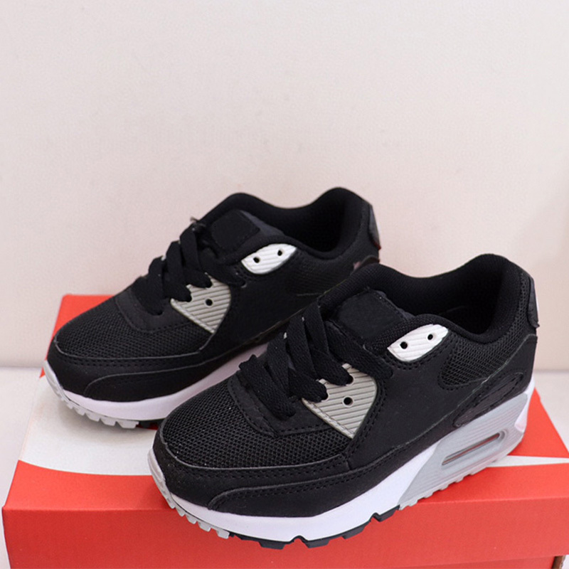 Designer 90s Kids Shoes Baby Toddler Classic 90 Brand Kids Black White Green Pink Red Children Boy and Gril Sport Sneakers Outdoor Sports EUR 28-35