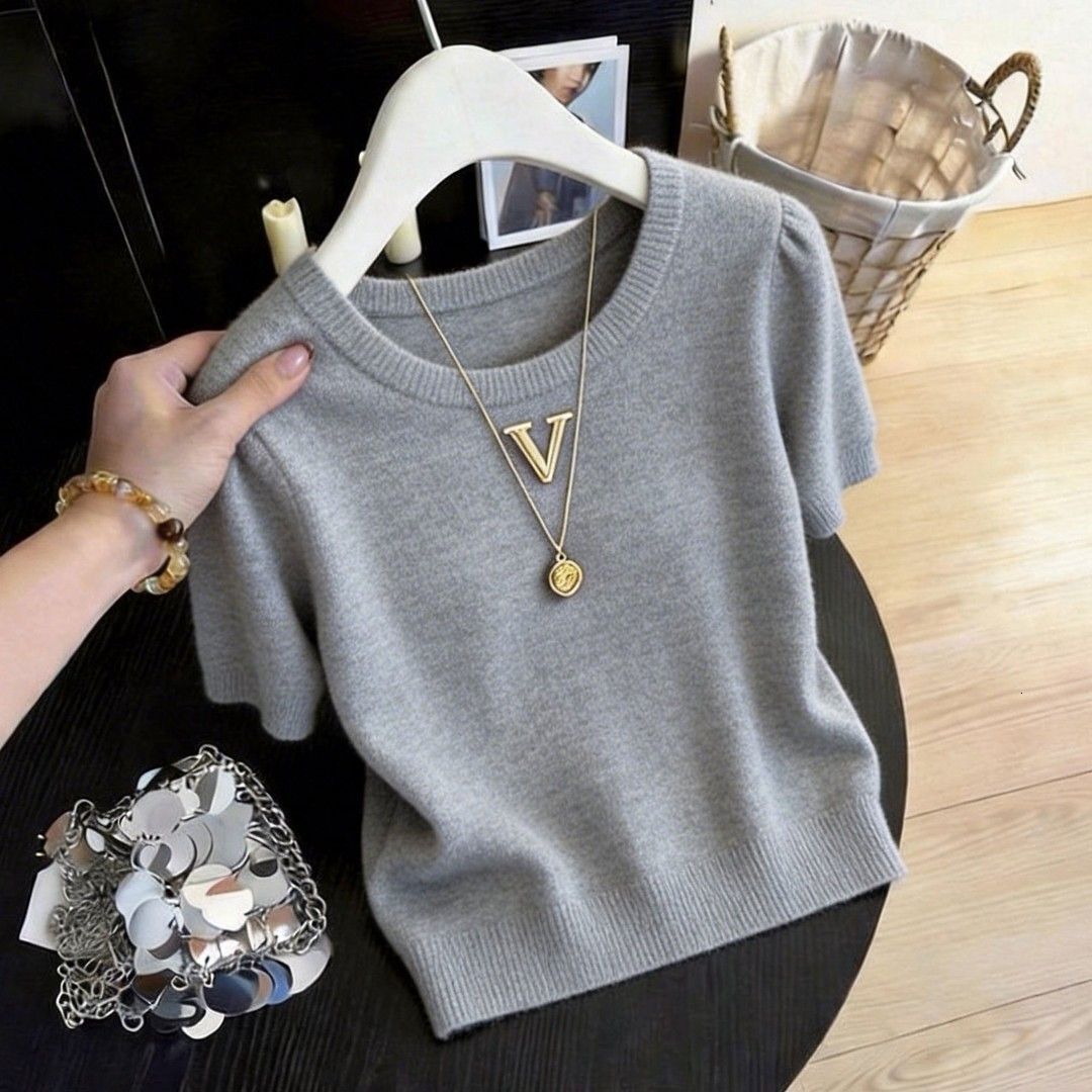 Women's Loose Fit Cotton T Shirt Designer White Crew Neck 2026 Summer New Short Sleeve Casual Streetwear Top For Daily And Outdoor Wear
