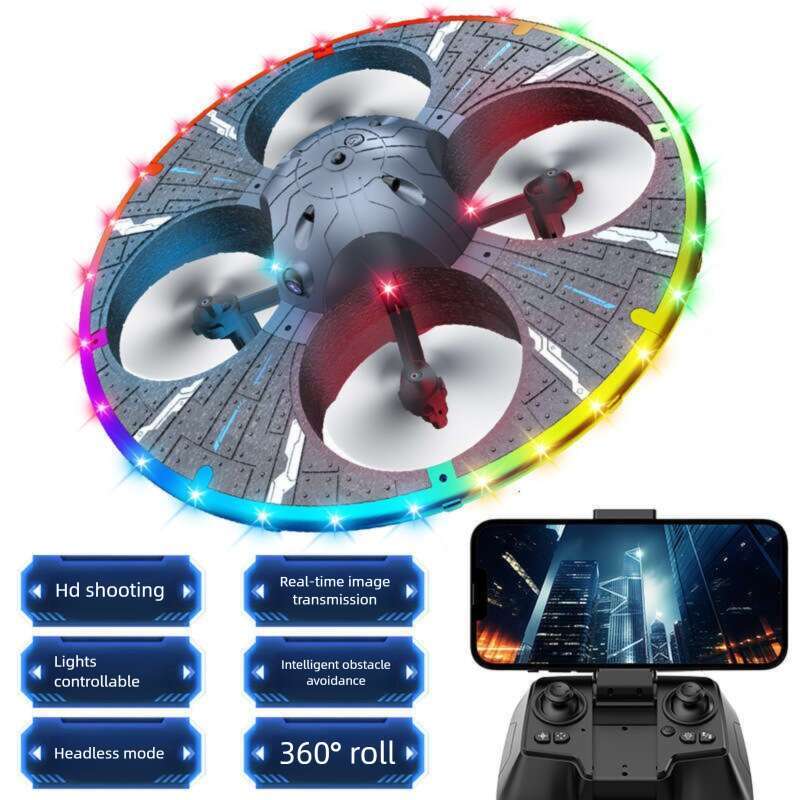 Famous Brand S Intelligent Obstacle Avoidance Foam UFO Children S Remote Control Aircraft HD Drone Light Up Toy Multi Axis CKS