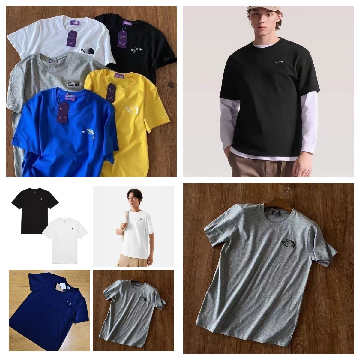 US Famous OutdoorSports Clothes Gear 230g260g Cotton Adult Men's T-shirt Boys Designer T Embroidery Logo Back and Front Tees Tops Sportswear