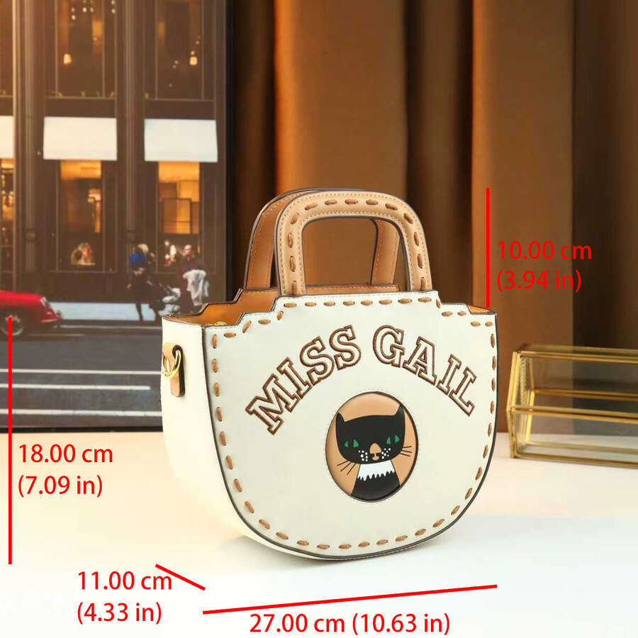 Vintage Elegant Women S Embroidered Letter Square Handbag Bucket With Animal Pattern Versatile Shoulder Crossbody Bag SENYY