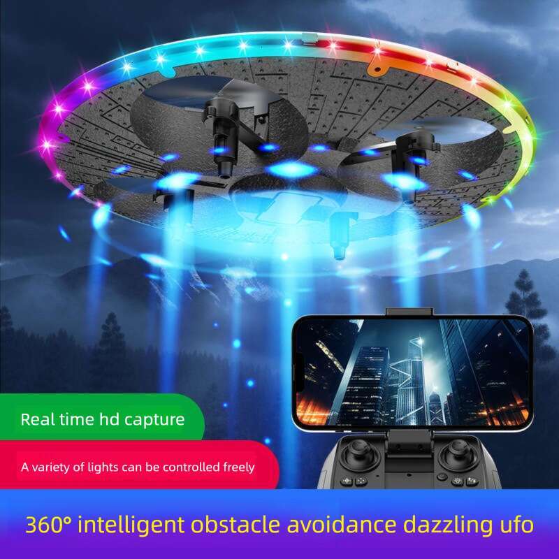 Famous Brand S Intelligent Obstacle Avoidance Foam UFO Children S Remote Control Aircraft HD Drone Light Up Toy Multi Axis CKS