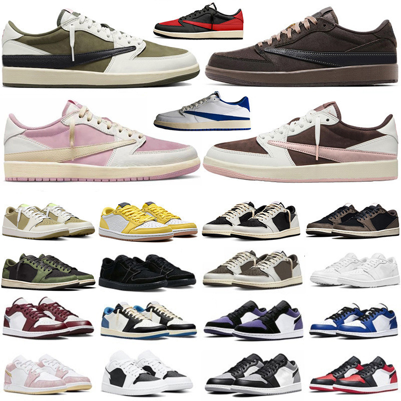 2026 designer Velvet Brown 1 1s Low men Basketball Shoes Golf Black Olive Reverse Dark Mocha Fragment Wolf Grey Sail Black Phantom UNC Panda Womens Sp
