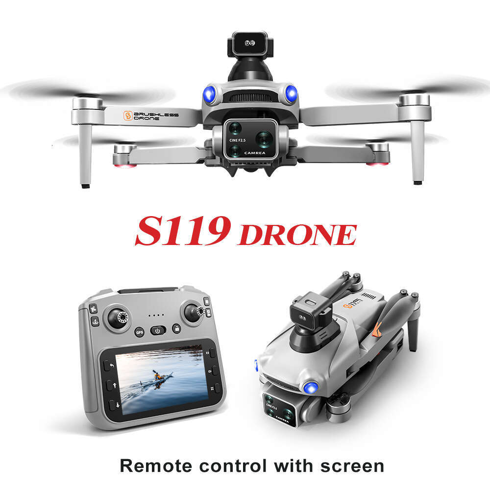 S119 GPS Drone HD Screen 8K Dual Camera Brushless 360° Obstacle Avoidance 5G WiFi FPV Long Range Aerial Photography RC Quadcopter CKS