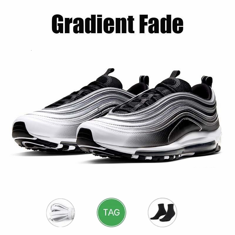 Designer 97s Running Shoes Mens Womens 97 Sneakers Trainers Triple Black White Metallic Silver Orange Bright Citron Outdoor Sports Men Jogging Shoes S