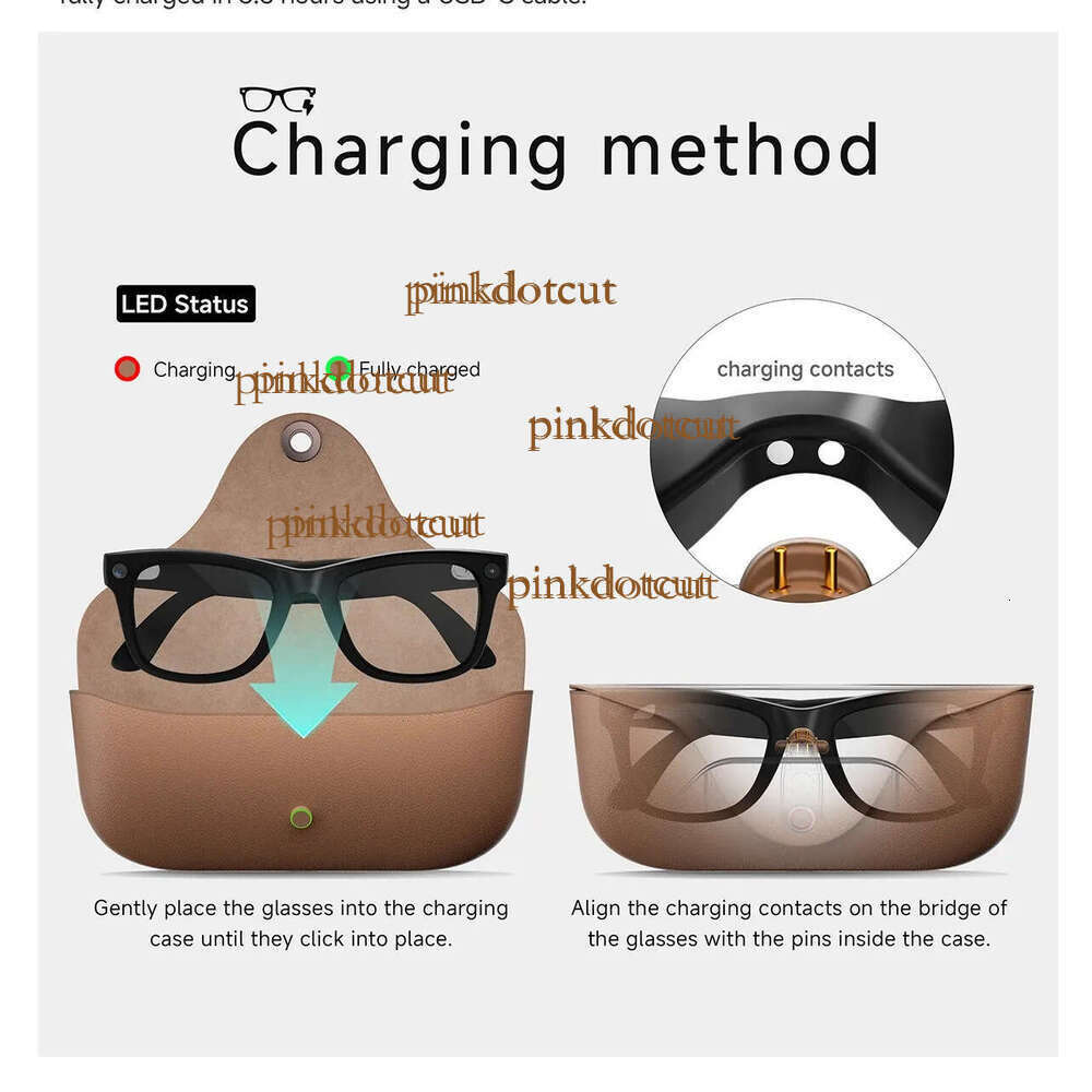 Smart MT5 Ultra 8MP HD Camera Video Recording Voice Call With Charging Case Intelligent AI Translation Glasses