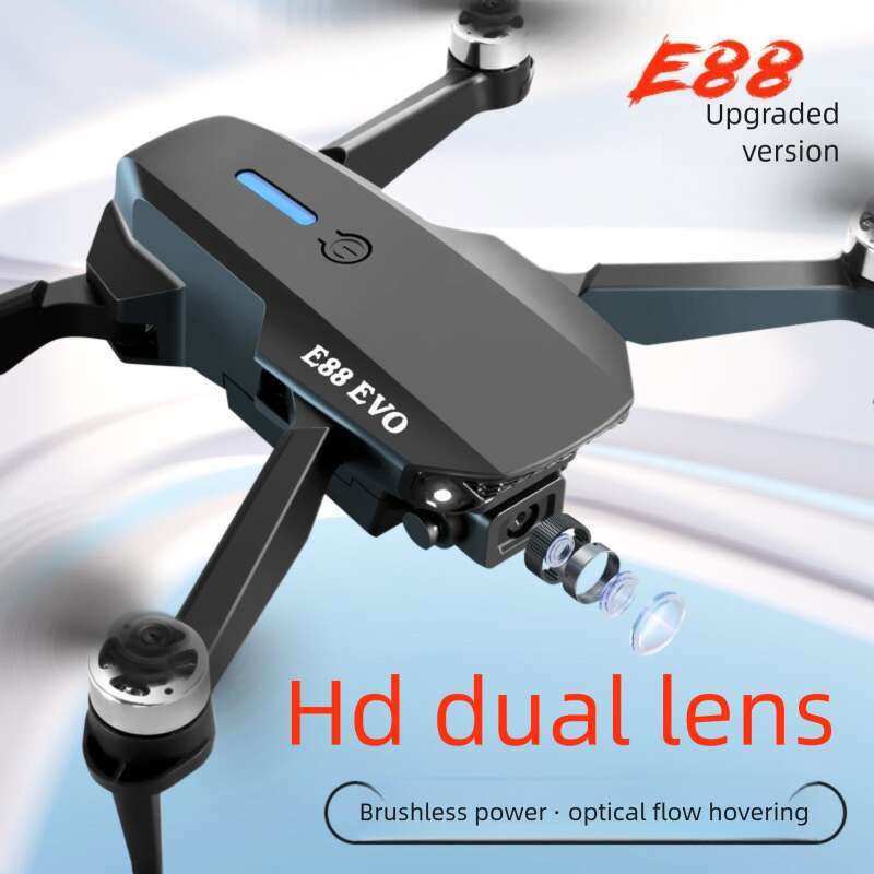 E88 Brushless Drone Optical Flow Positioning 4K Dual Camera Foldable RC Quadcopter Strong Wind Resistance Mini Aerial Photography Drone CKS