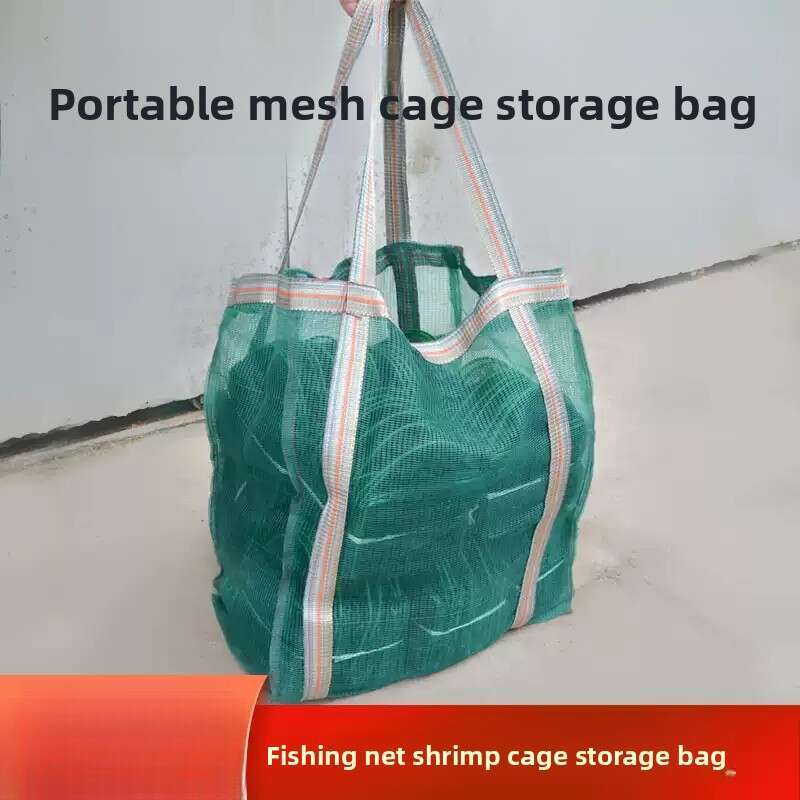 Heavy-Duty Fishing Net Storage Bag - Waterproof Mesh Tote for Shrimp Traps, Eel Cages & Cast Nets
