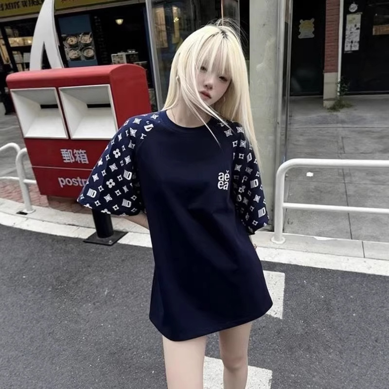 Women's Letter Embroidered T-Shirt Designer Loose Fit 2026 Summer New Casual Top For Daily Street Weekend And Outdoor Activities