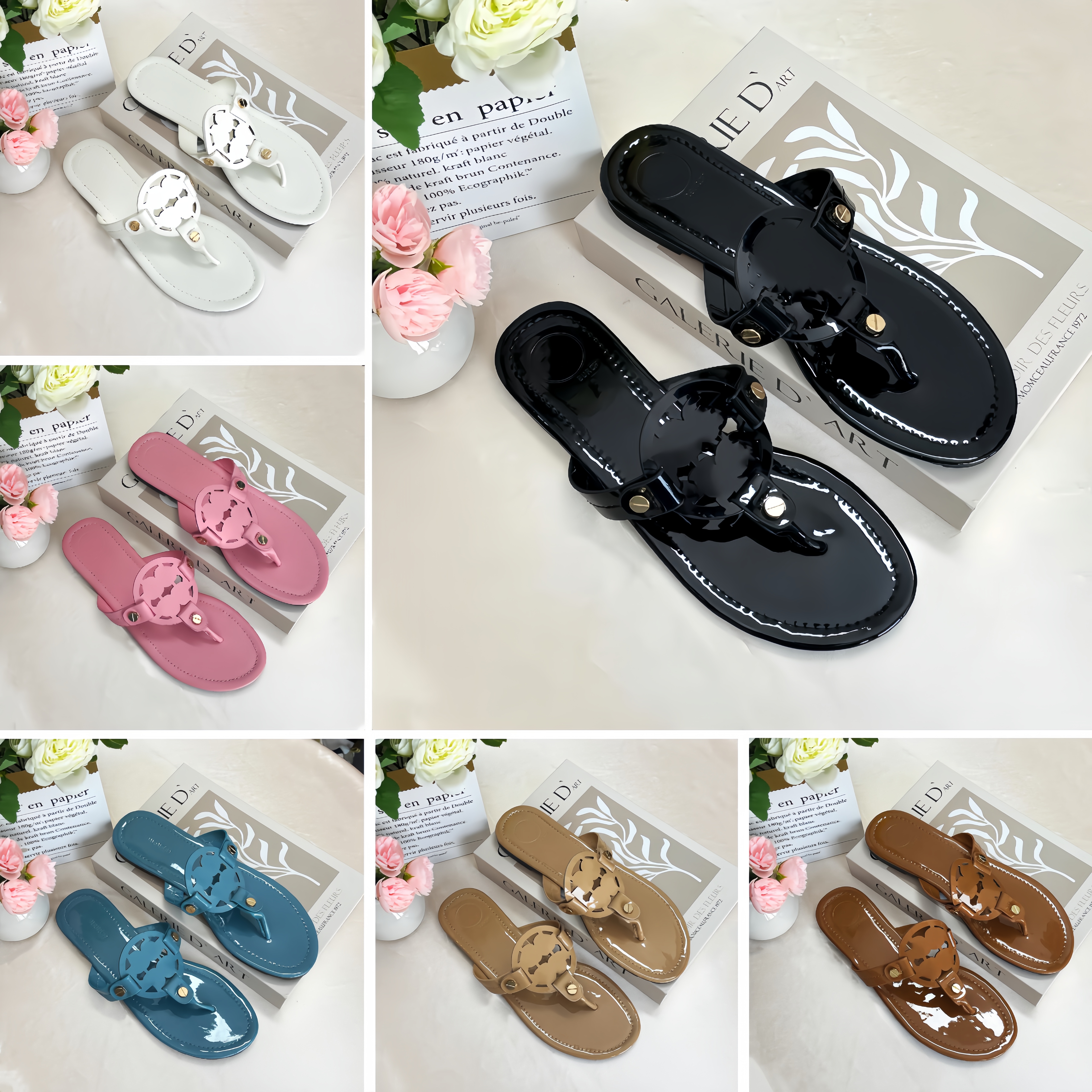 Toryly Burchyly Designer Flip Flops Womens Embroidered Canvas Sliders Summer Luxury Slippers Herringbone Linen Flat Bottom Beach Shoes Casual TB Sandals