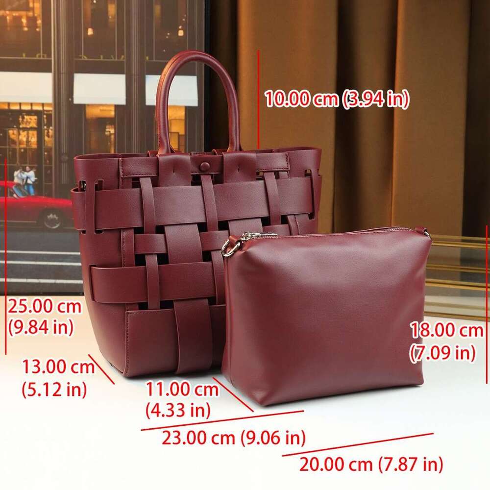 2026 New Arrival Women Hollow Woven Bucket Bag, Trendy Commuter Versatile Large Capacity Handheld Crossbody Shoulder Casual Daily Handbag SENYY