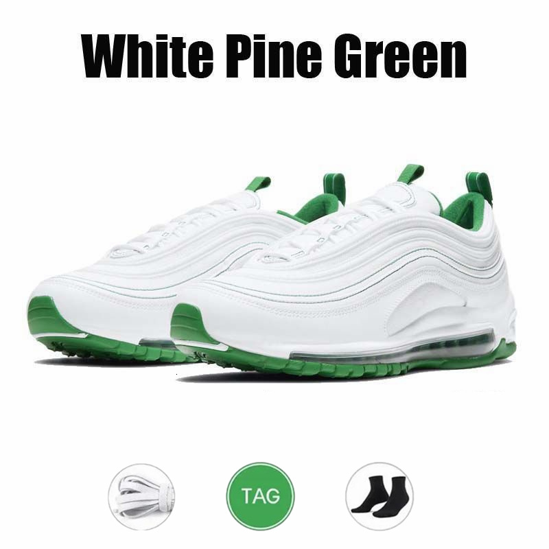 Designer 97s Running Shoes Mens Womens 97 Sneakers Trainers Triple Black White Metallic Silver Orange Bright Citron Outdoor Sports Men Jogging Shoes S
