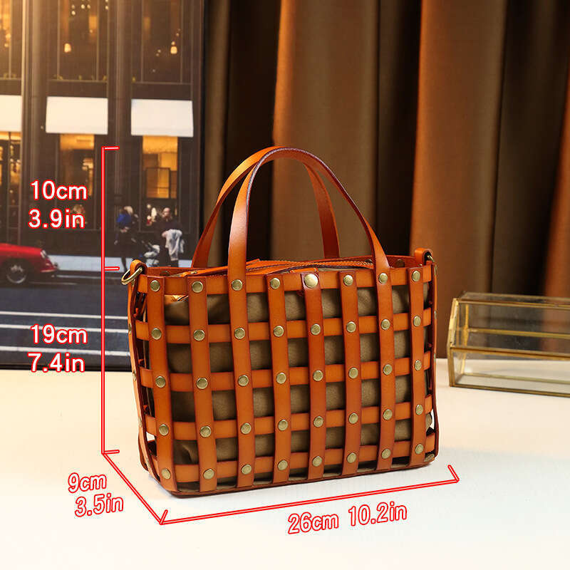 Hollow Out Tote Bag New Niche Shoulder For Women Vintage Studded Handbag Commuter Crossbody Large SENYY