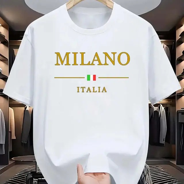 free shipping 2026 Men's Summer Cotton Casual Loose Fit Letter Graphic Print Short Sleeve T-Shirt, Sporty Crewneck Tee