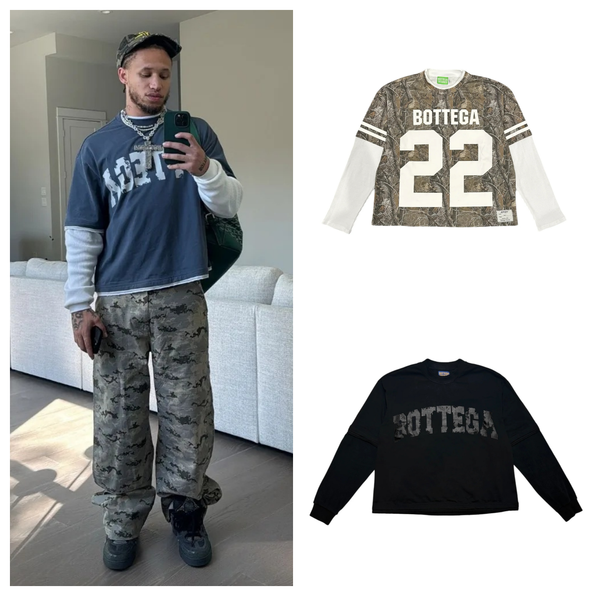 Men's T-shirt Bottega Print T-Shirts Rugby Stripe Y2K Retro Loose Shorts Classic Two-piece long-sleeved Garments Casual Versatile For Both Men An