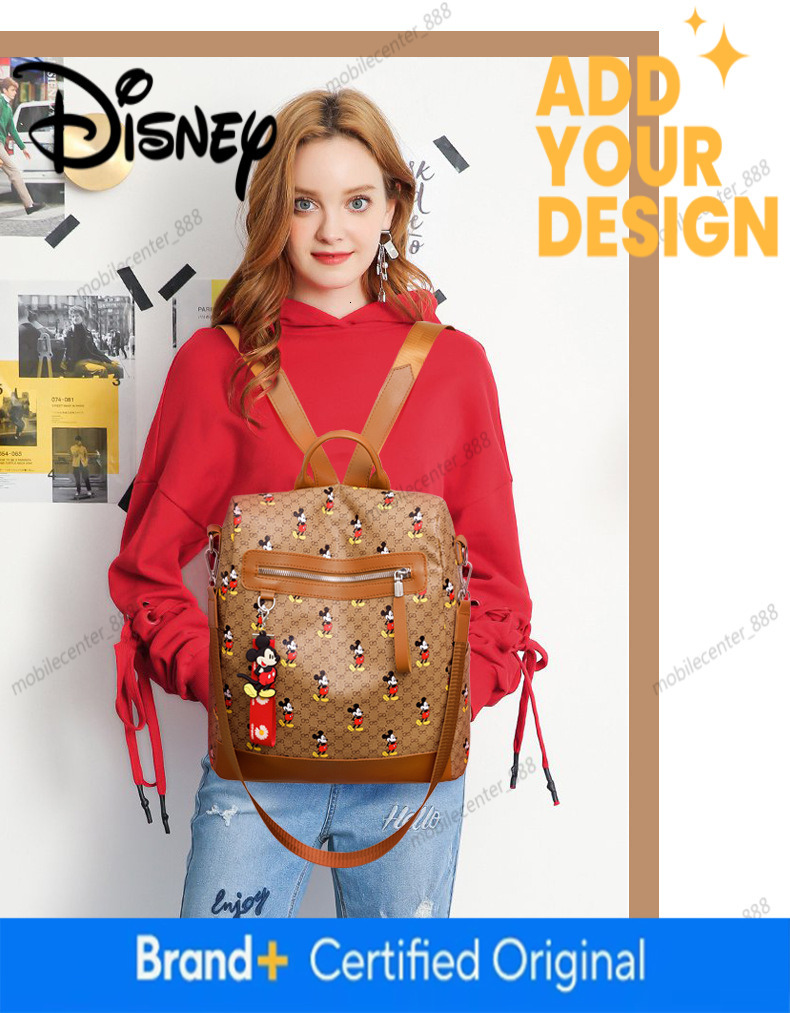 G Designer bag Disney Mickey Oxford Portable Backpack, Single-Shoulder Large Capacity, New Cute Lightweight School Bag, Wear-Resistant and Waterproof  - view 8
