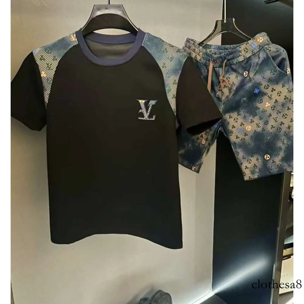 Men's Casual Short-Sleeve Top, Light Luxury Fashion, Hong Kong Style, Loose Fit, Trendy Brand, Round Neck, Slimming T-Shirt, Popular Item Asia Si