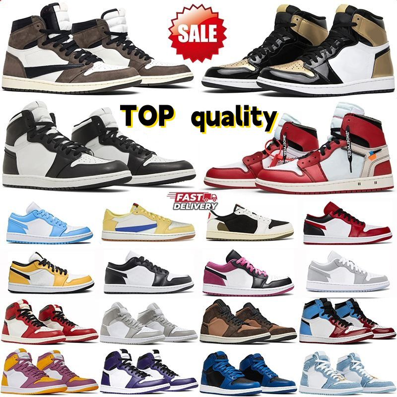 Designer 1s Basketball Shoes High Low Sneakers Mocha Chicago University Blue Leather Hyper Royal Grey Red Dark Men Women sole Trainers Size 36-47